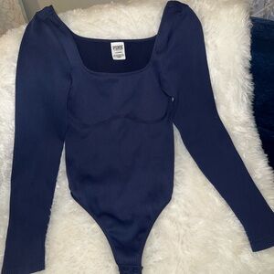 PINK Navy Blue Long Sleeve One Piece